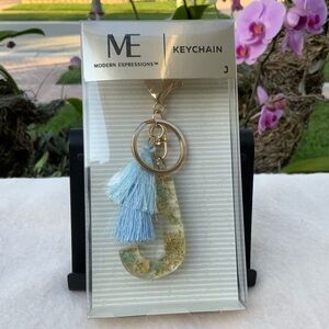 Modern Expressions "J” Monogram Keychain with Tassels